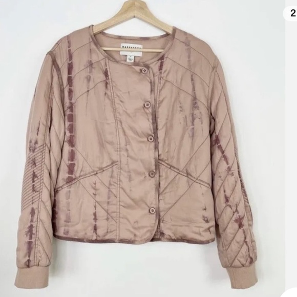 Marrakech Tie-dye Quilted Bomber Jacket Button Front M - Picture 1 of 13